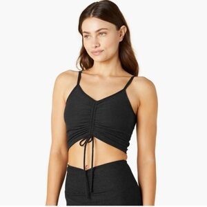 BEYOND YOGA Spacedye Center Cinch Crop Tank Darkest Night Size Small
